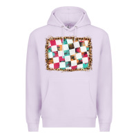 Lilac race background with leopard frame Premium Hoodie - HRA Design Shop