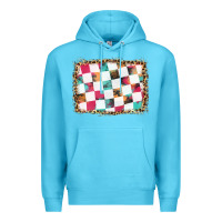 Ocean Blue race background with leopard frame Premium Hoodie - HRA Design Shop