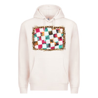Pale Pink race background with leopard frame Premium Hoodie - HRA Design Shop