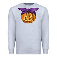 Heather Grey Jack O' Lantern Halloween Pumpkin Premium Sweatshirt - RanaPortraitStore