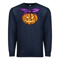 Navy Jack O' Lantern Halloween Pumpkin Premium Sweatshirt - RanaPortraitStore