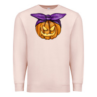 Pale Pink Jack O' Lantern Halloween Pumpkin Premium Sweatshirt - RanaPortraitStore