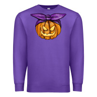 Purple Jack O' Lantern Halloween Pumpkin Premium Sweatshirt - RanaPortraitStore