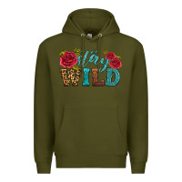 Army Green stay wild Premium Hoodie - HRA Design Shop