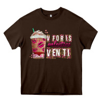 Chocolate Brown V For is Valentine Venti Heavy Core Tee - CowhideDigitalArt