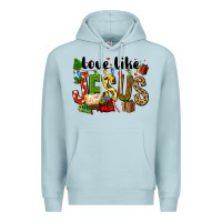 Blue Mist Christmas love like jesus Premium Hoodie - FaDigitalArtStudio