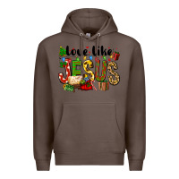 Coffee Christmas love like jesus Premium Hoodie - FaDigitalArtStudio