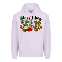 Lilac Christmas love like jesus Premium Hoodie - FaDigitalArtStudio