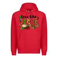 Red Christmas love like jesus Premium Hoodie - FaDigitalArtStudio