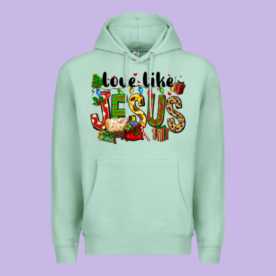 Christmas Love Like Jesus Premium Hoodie Designed By Fadigitalartstudio