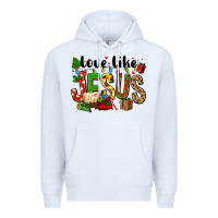 White Christmas love like jesus Premium Hoodie - FaDigitalArtStudio