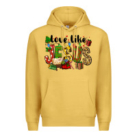 Antique Gold Christmas love like jesus Premium Hoodie - FaDigitalArtStudio