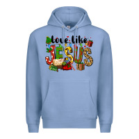 Colony Blue Christmas love like jesus Premium Hoodie - FaDigitalArtStudio