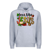 Heather Grey Christmas love like jesus Premium Hoodie - FaDigitalArtStudio