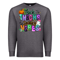 Charcoal Heather Thick thighs spooky vibes Premium Sweatshirt - RanaPortraitStore