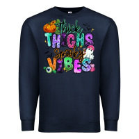 Navy Thick thighs spooky vibes Premium Sweatshirt - RanaPortraitStore