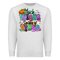 Oatmeal Heather Thick thighs spooky vibes Premium Sweatshirt - RanaPortraitStore