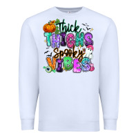 White Thick thighs spooky vibes Premium Sweatshirt - RanaPortraitStore