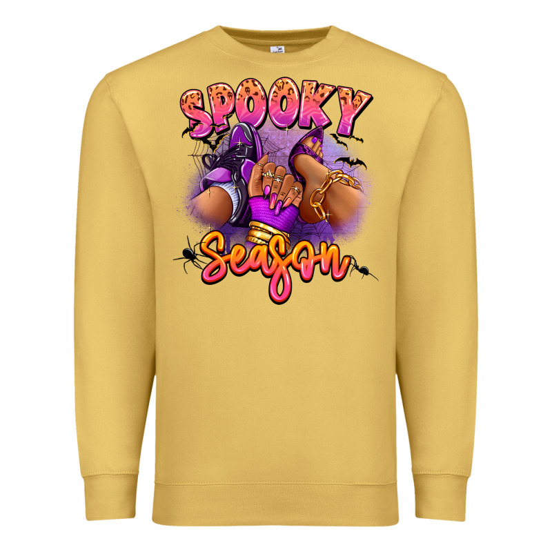 Spooky Season Sneaker And Heel Afro Woman Premium Sweatshirt by RanaPortraitStore | Teevron
