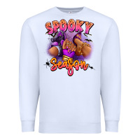 White Spooky season sneaker and heel afro woman Premium Sweatshirt - RanaPortraitStore