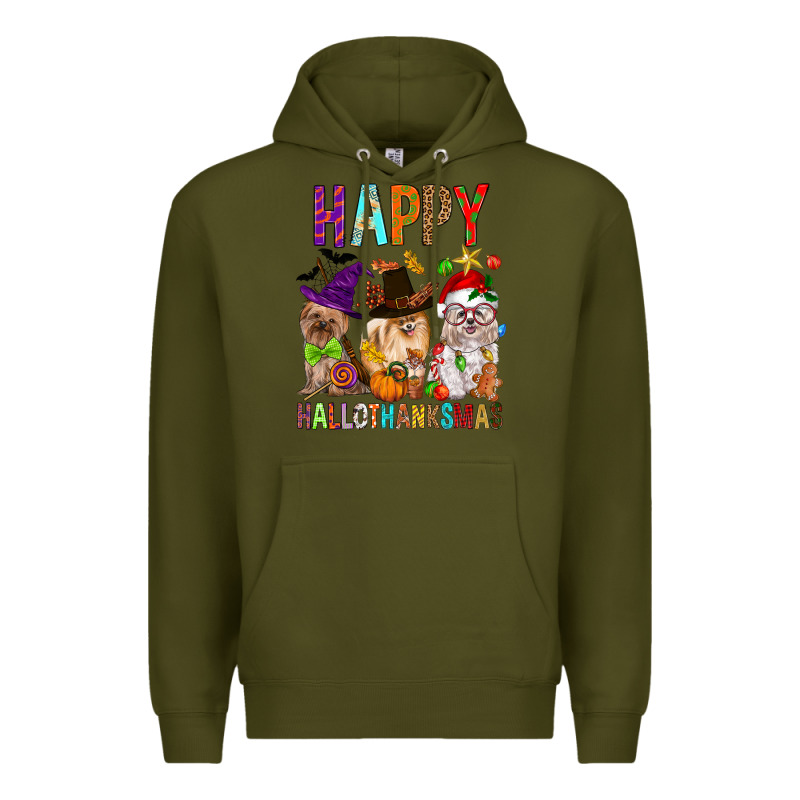 Happy Hallothankmas Dog Premium Hoodie by FaDigitalArtStudio | Teevron