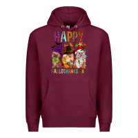 Burgundy Happy hallothankmas dog Premium Hoodie - FaDigitalArtStudio