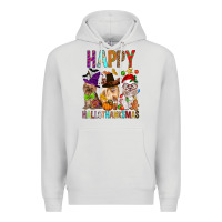 Dove Grey Happy hallothankmas dog Premium Hoodie - FaDigitalArtStudio