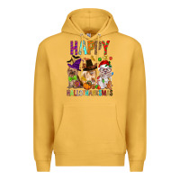 Mustard Happy hallothankmas dog Premium Hoodie - FaDigitalArtStudio