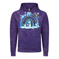 Cloud Purple winter   rainbow and snowman Vintage Hoodie - AdoDesignShop