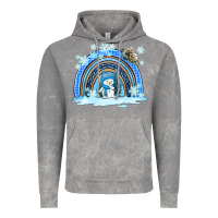Cloud Rock winter   rainbow and snowman Vintage Hoodie - AdoDesignShop