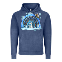 Vintage Denim winter   rainbow and snowman Vintage Hoodie - AdoDesignShop