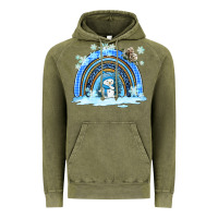 Vintage Olive winter   rainbow and snowman Vintage Hoodie - AdoDesignShop