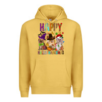 Antique Gold Happy hallothankmas dog Premium Hoodie - FaDigitalArtStudio