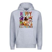Heather Grey Happy hallothankmas dog Premium Hoodie - FaDigitalArtStudio