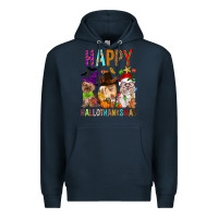 Navy Happy hallothankmas dog Premium Hoodie - FaDigitalArtStudio