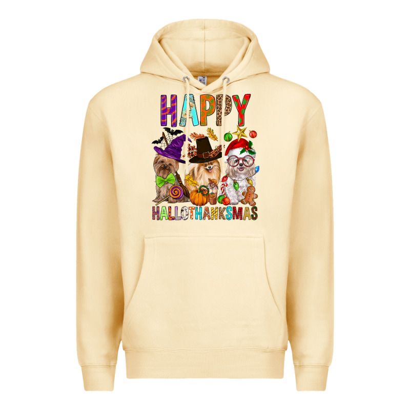 Happy Hallothankmas Dog Premium Hoodie by FaDigitalArtStudio | Teevron
