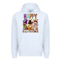 White Happy hallothankmas dog Premium Hoodie - FaDigitalArtStudio