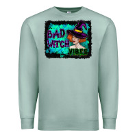 Seafoam Halloween Bad Witch Vibes Watercolor Premium Sweatshirt - RanaPortraitStore