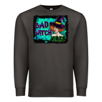 Smoke Halloween Bad Witch Vibes Watercolor Premium Sweatshirt - RanaPortraitStore