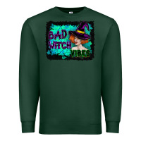 Sports Green Halloween Bad Witch Vibes Watercolor Premium Sweatshirt - RanaPortraitStore