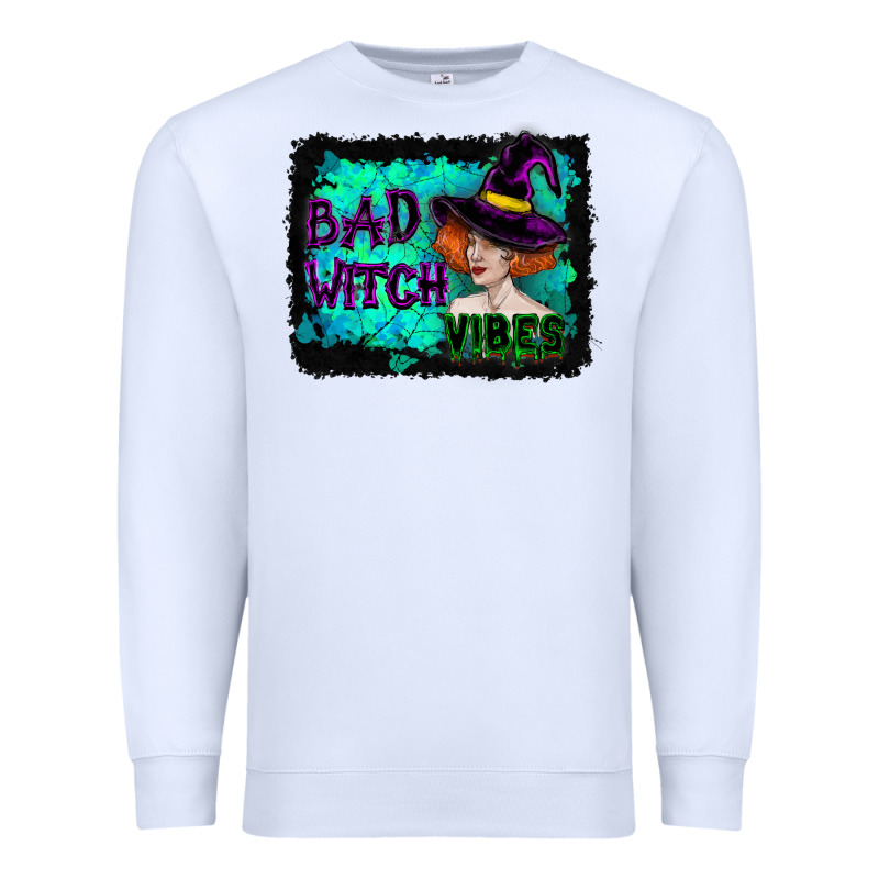 Halloween Bad Witch Vibes Watercolor Premium Sweatshirt by RanaPortraitStore | Teevron