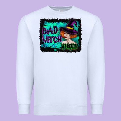 Premium Sweatshirt Halloween Bad Witch Vibes Watercolor