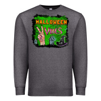 Charcoal Heather Watercolor Halloween Vibes Premium Sweatshirt - RanaPortraitStore