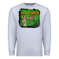 Heather Grey Watercolor Halloween Vibes Premium Sweatshirt - RanaPortraitStore