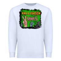 White Watercolor Halloween Vibes Premium Sweatshirt - RanaPortraitStore