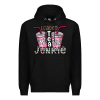 Black loaded tea junkie Premium Hoodie - CowhideDigitalArt