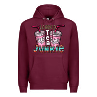 Burgundy loaded tea junkie Premium Hoodie - CowhideDigitalArt