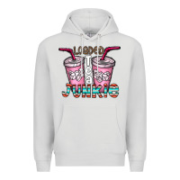 Dove Grey loaded tea junkie Premium Hoodie - CowhideDigitalArt