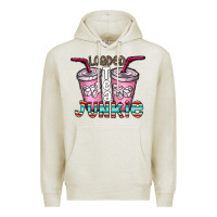 Oatmeal Heather loaded tea junkie Premium Hoodie - CowhideDigitalArt