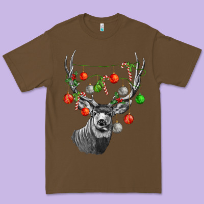 Mule Deer With Premium Tee Designed By Lillyallendesigns